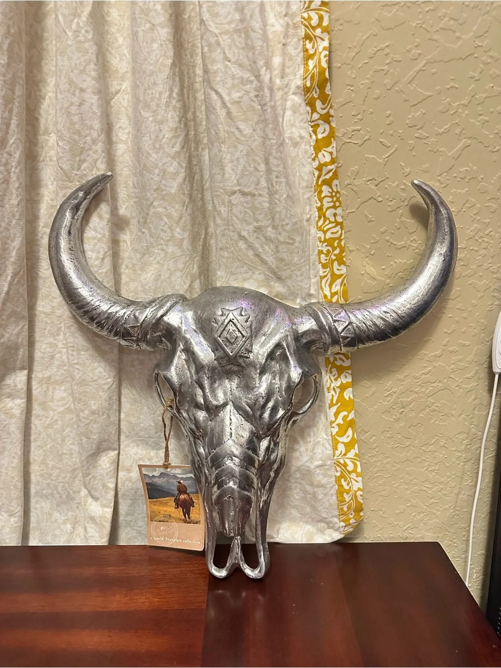 Ashland metallic Western Theme Steer skull wall art Shiny Silver Finish